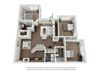 3 Bed 2 Bath 3D Floor Plan 3 Bed 2 Bath 3D Floor Plan